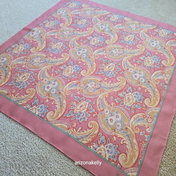 Ralph Lauren Silk Square Scarf Pink - Picture 10 of 12